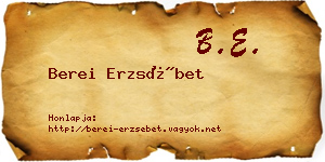 Berei Erzsébet névjegykártya